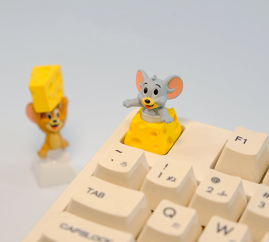 Cheese Jerry, resin coated personalized keycaps, mechanical keyboard decorative keycaps