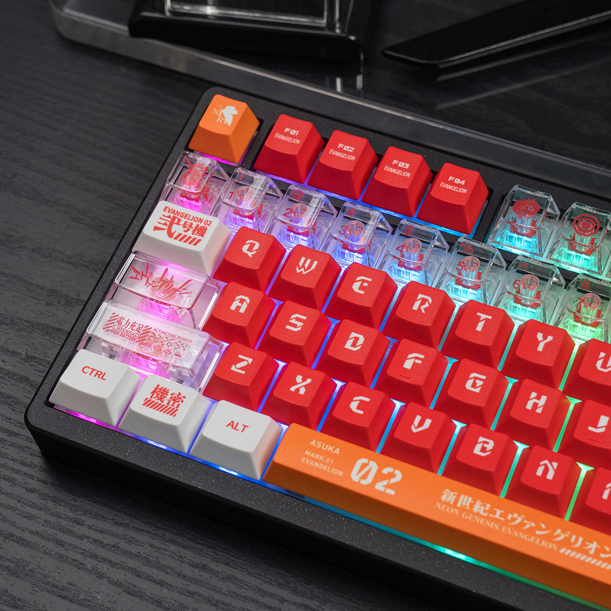 EVA mecha themed mechanical keyboard keycaps complete set PBT sublimation/PC transparent transfer printing factory height