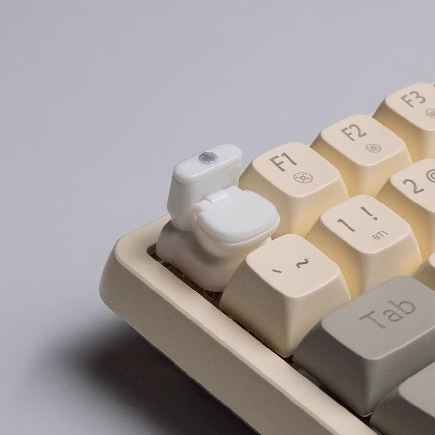 Toilet (with openable lid), personalized and creative keycap made of ABS material, DIY mechanical keyboard with transparent keys