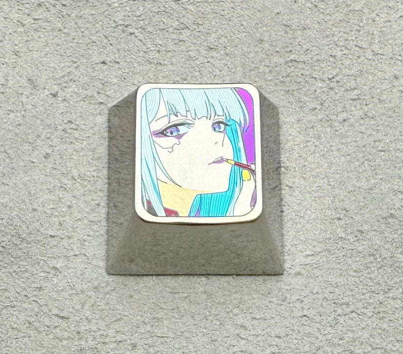 Cyberpunk, Lucy 1U Titanium Metal Keycaps, Personalized Keycaps, Keyboard Decorative Keycaps
