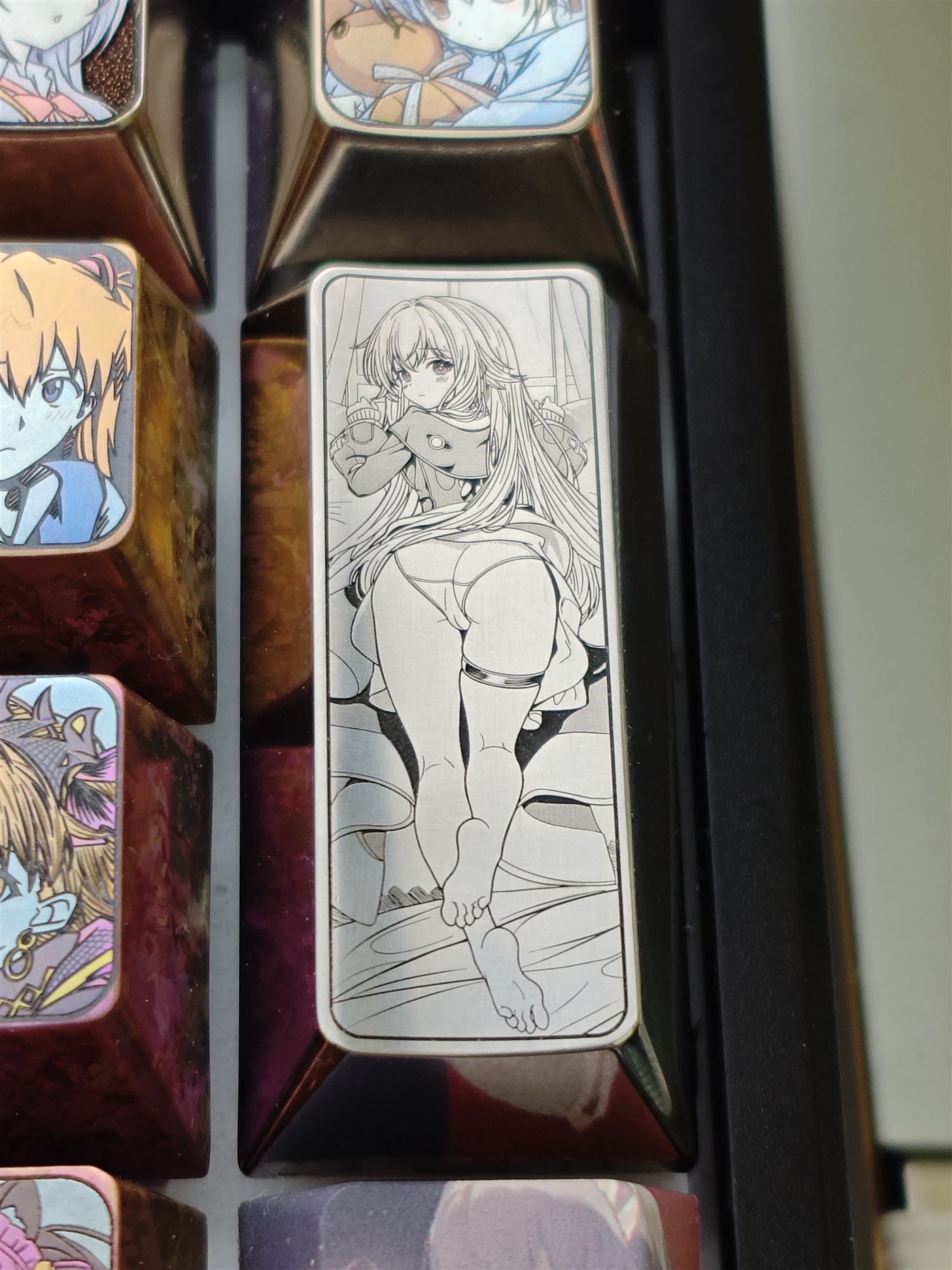 Clara Vertical 2U Pad Enter Key, Titanium Metal Personalized Keycap, Keyboard Decorative Keycap