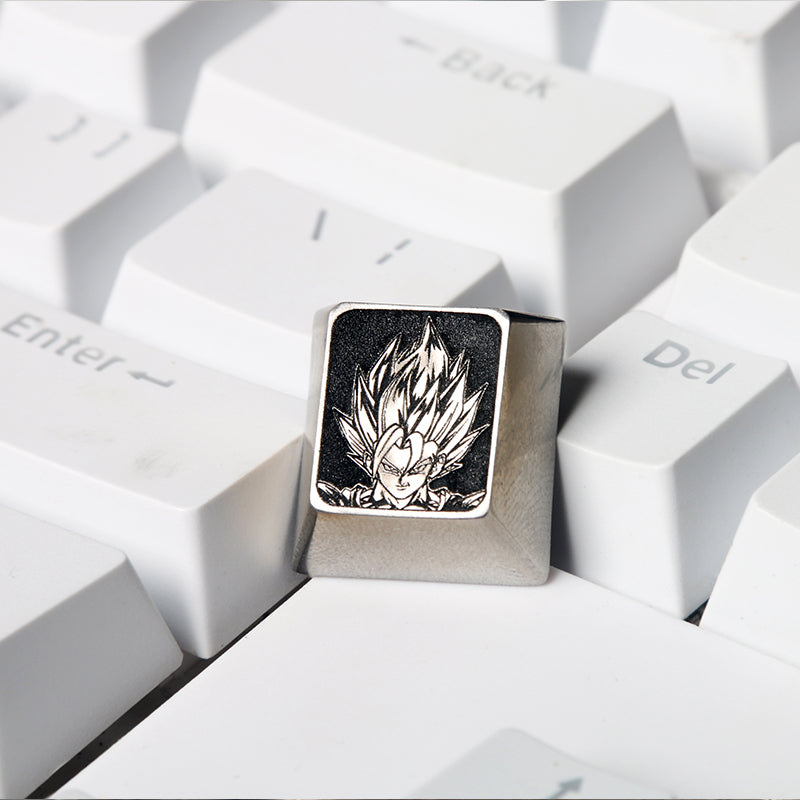 Super Saiyan,titanium alloy carved keycaps, mechanical keyboard personalized keycaps.
