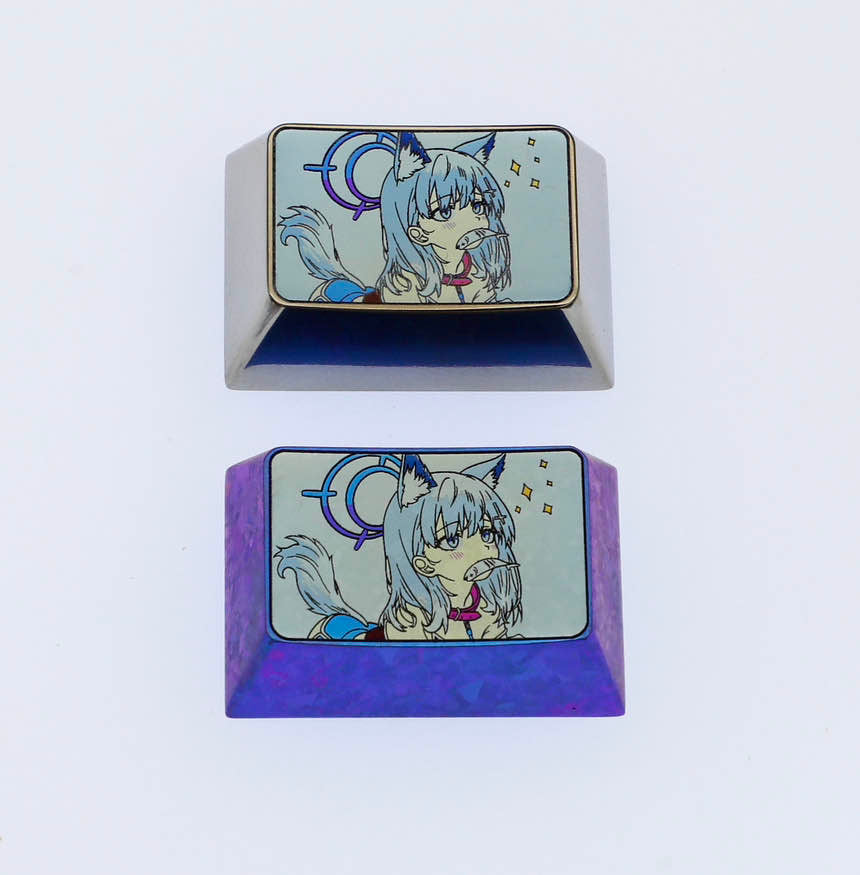 Baizi, 1.5U titanium alloy personalized keycaps, metal decorative keycaps, keyboard customized keycaps