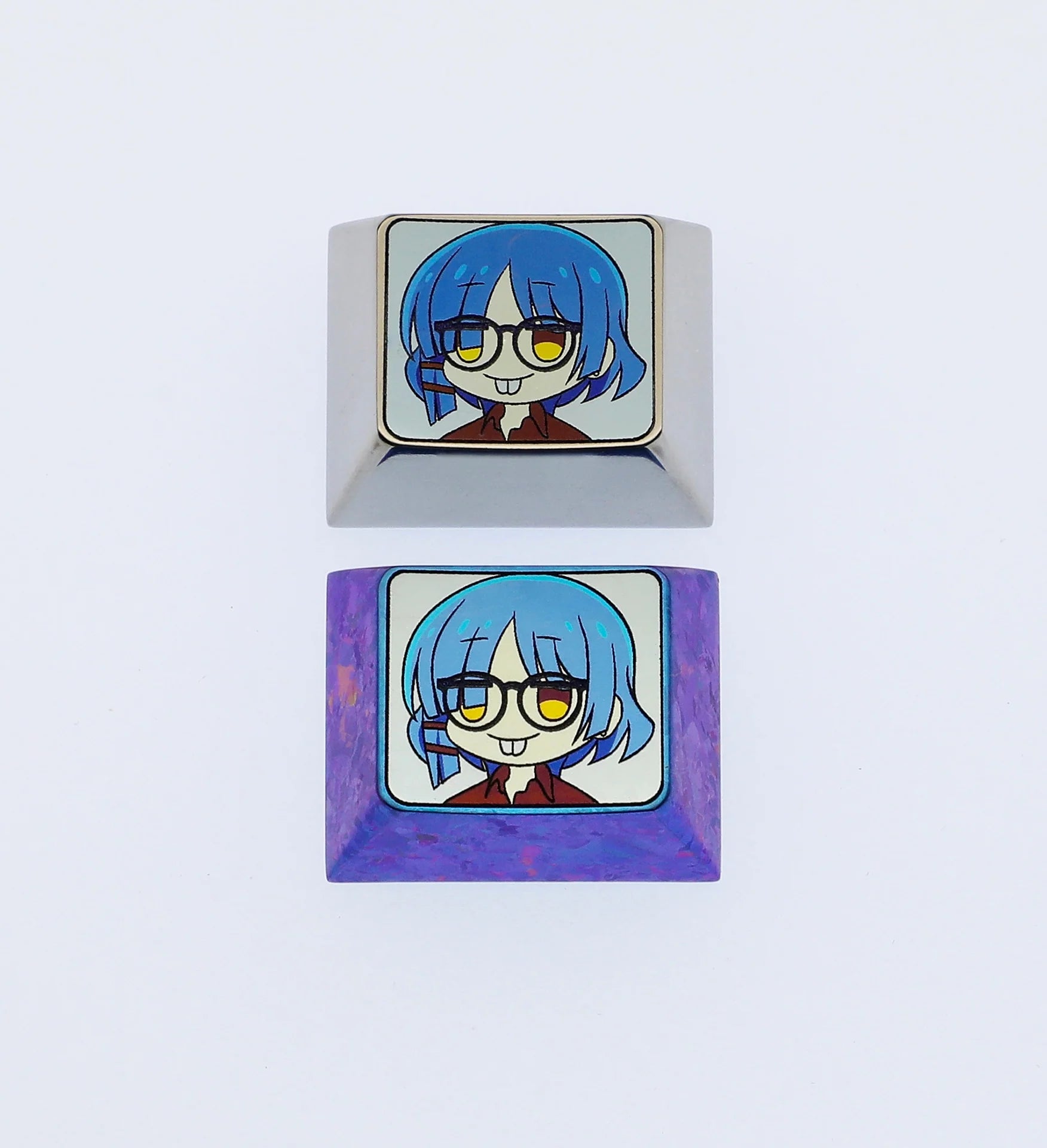 Bocchi The Rock! Yamada Ryo, 1.25U titanium alloy carved personalized keycaps, mechanical keyboard decorative keycaps.