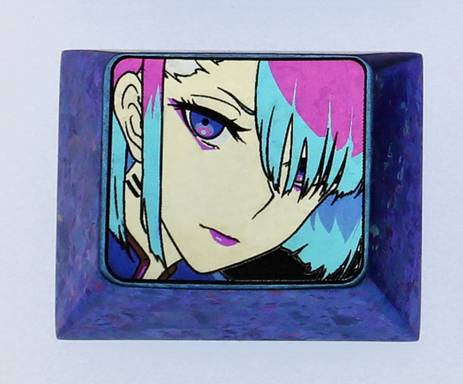Cyberpunk: Edgerunners, Lucy 1.25U color titanium keycaps, personalized keycaps