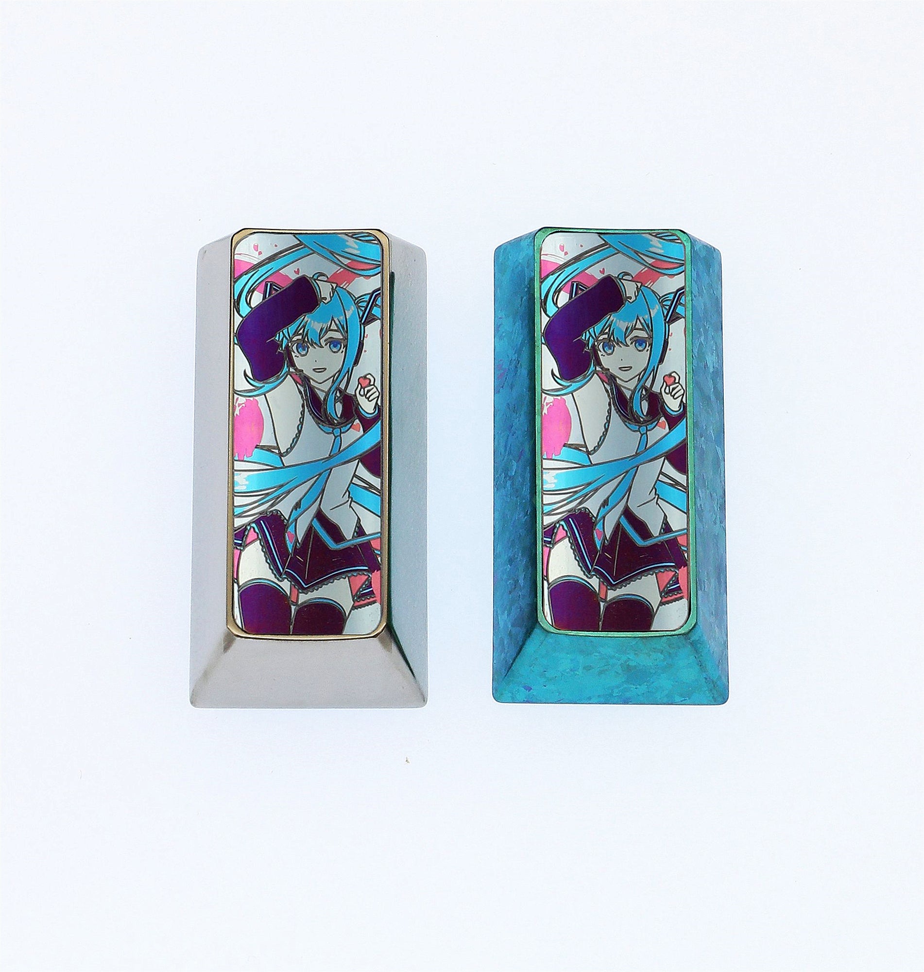 Hatsune Miku 2U vertical version (pad) Enter key, personalized key cap, keyboard cartoon decorative key cap, metal art key cap