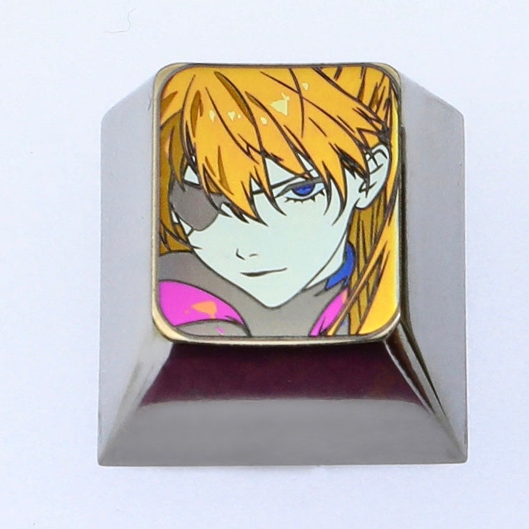 EVA, Asuka, 1U expression titanium alloy carved keycap, personalized keycap.