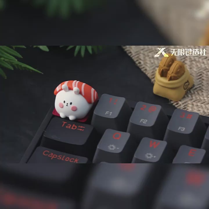 Sushi Rabbit Cute Keycaps Original Personalized Custom Resin Mechanical Keyboard Keycaps