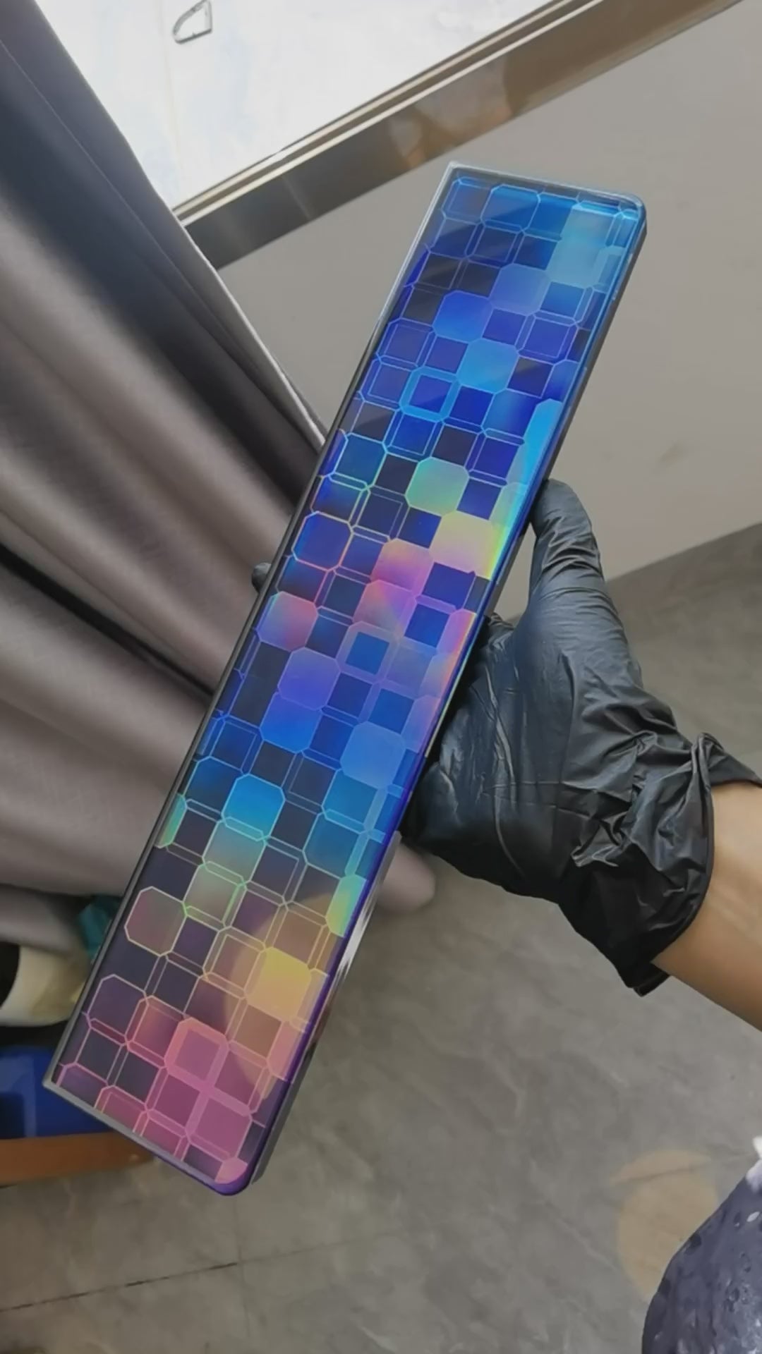 Encountering geometric dazzling laser themes, Keyboard holder, Handmade custom resin hand support, keyboard accessories