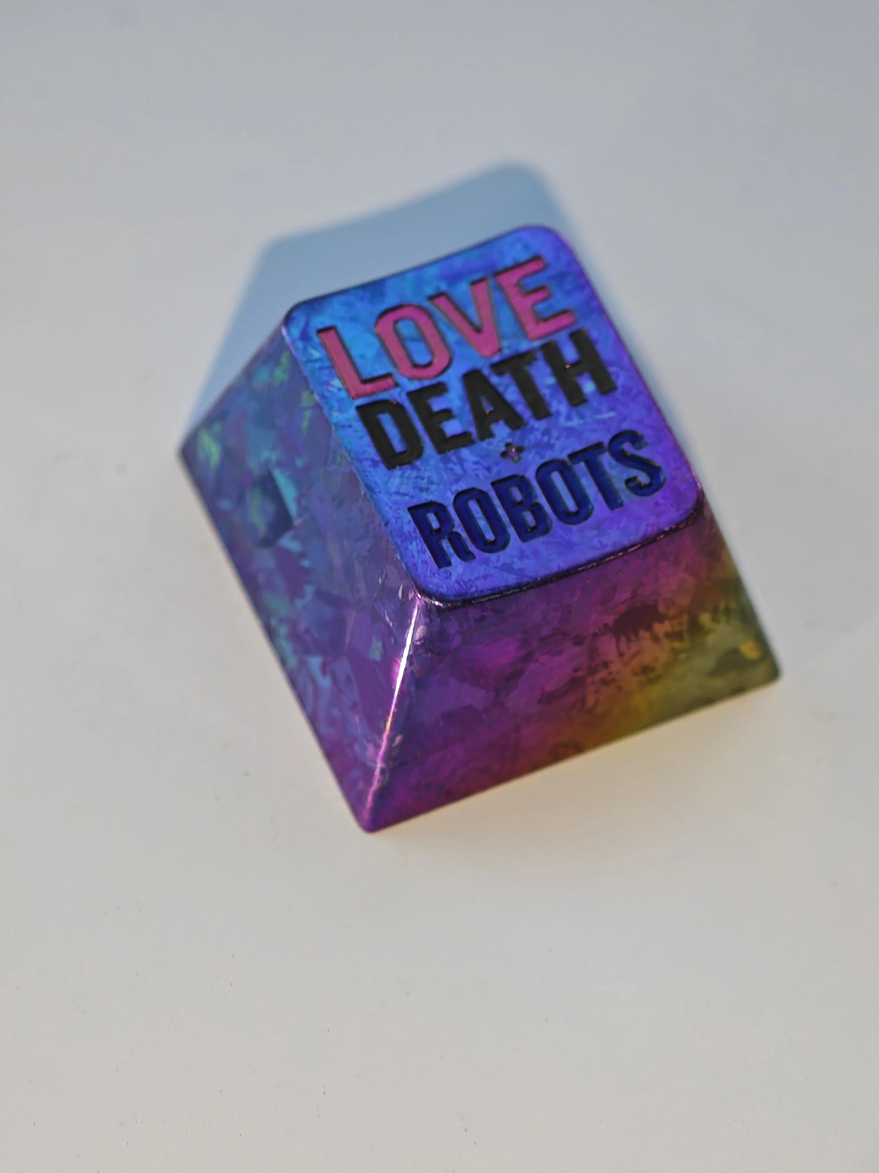 Love, Death&amp;Robots, 1.75U/1U titanium alloy carved keycaps, mechanical keyboard decorative keycaps, personalized keycaps