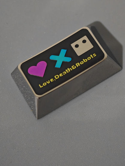 Love, Death&amp;Robots, 1.75U/1U titanium alloy carved keycaps, mechanical keyboard decorative keycaps, personalized keycaps