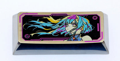 Cyberpunk, Lucy, 2.25U/2U titanium alloy personalized keycaps, mechanical keyboard decorative metal keycaps