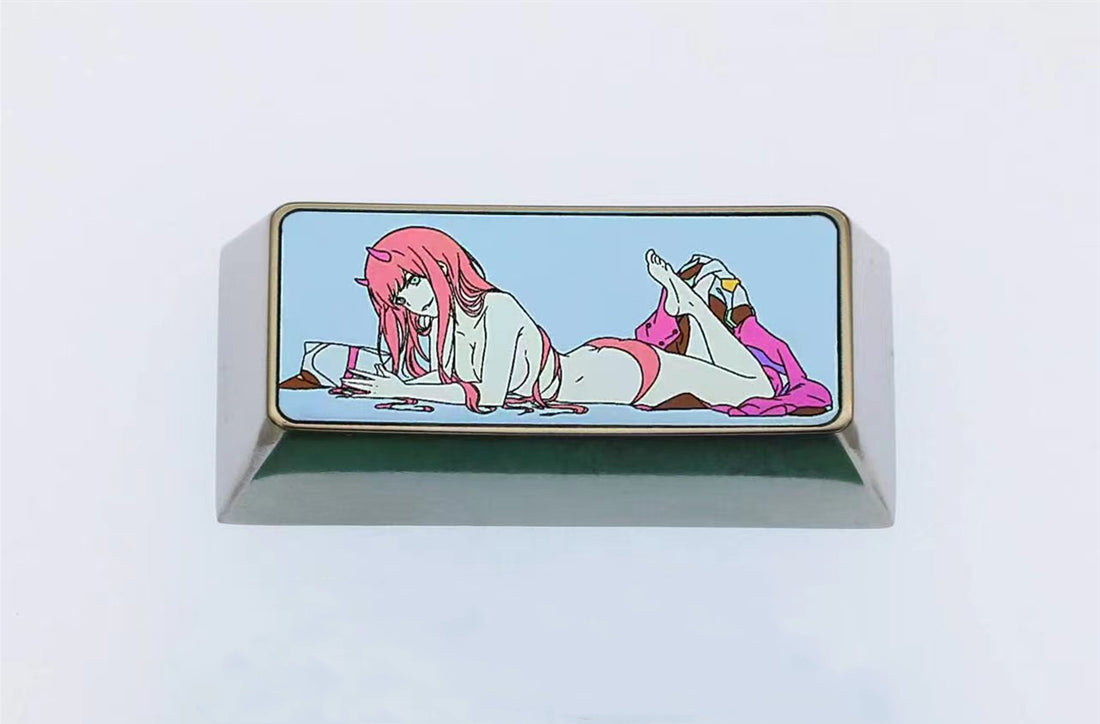 DARLING in the FRANXX 02，2U/2.25U, Colorful titanium alloy carved personalized keycaps