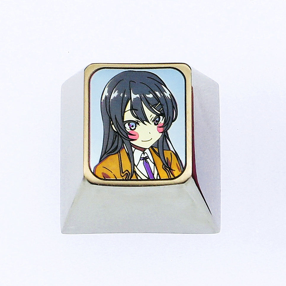 さくらじい/Sakurajima Mai, titanium alloy 1u personalized keycap
