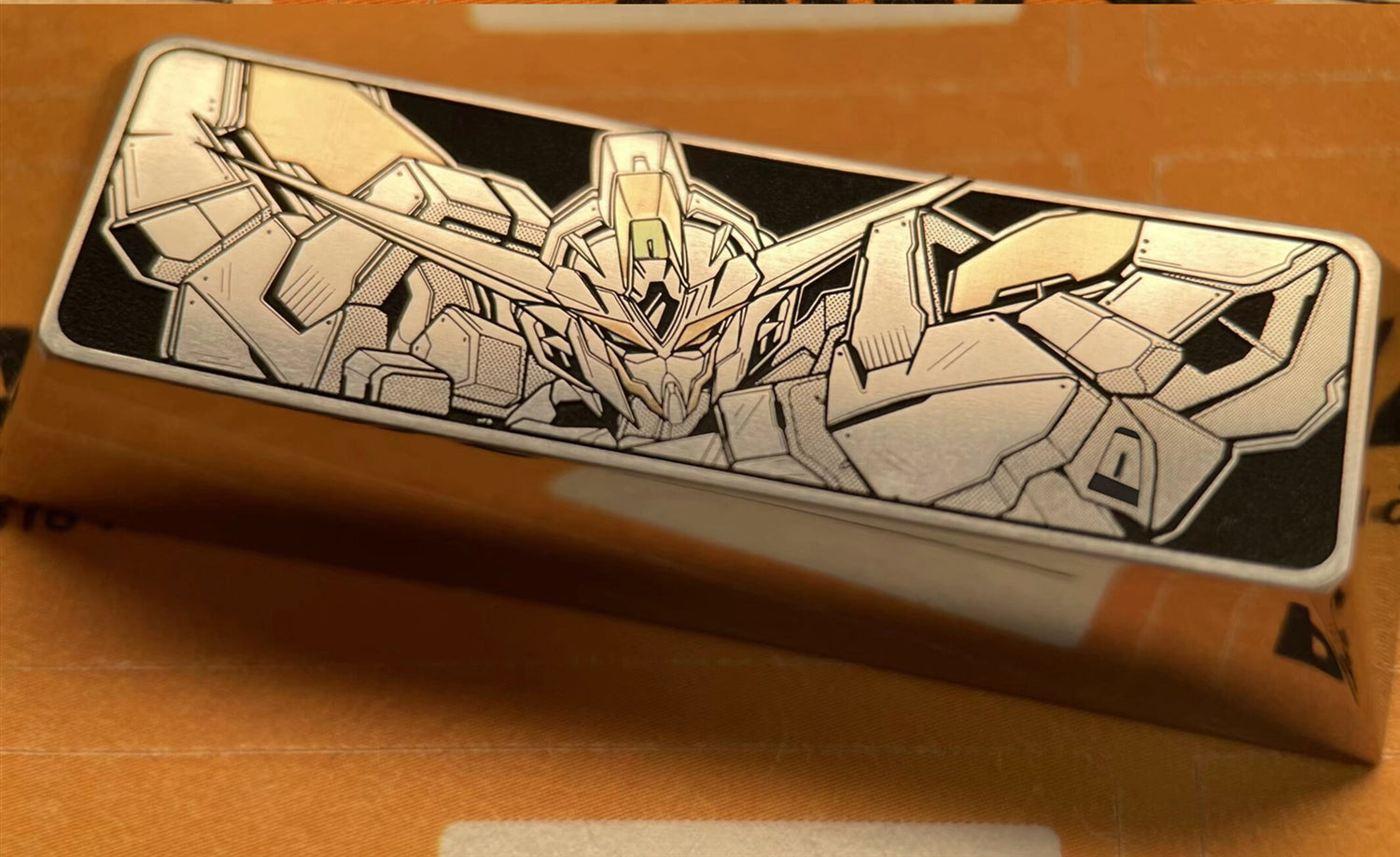 Gundam metal, titanium alloy engraved point color keycaps 2.25U/2.75U, personalized keycaps, decorative keycaps