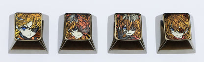 EVA,  Asuka eye mask, 1U titanium alloy personalized keycap, Directional key set，metal carved anime character decoration keycap