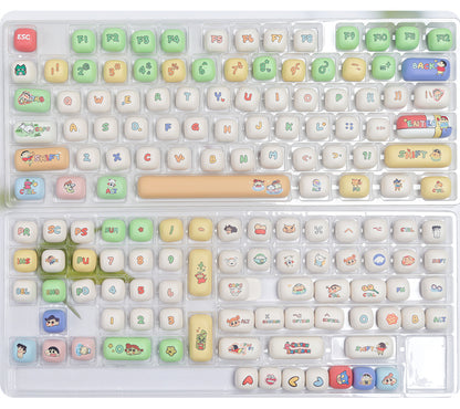 Crayon Shin chan keycaps MOG, MOA round height white cute MAC sublimation keycaps