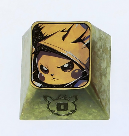 Pok é mon Titanium Alloy Carving Keycaps 1U Personalized Keycaps, Metal Decorative Keycaps, Anime Metal Art Keycaps