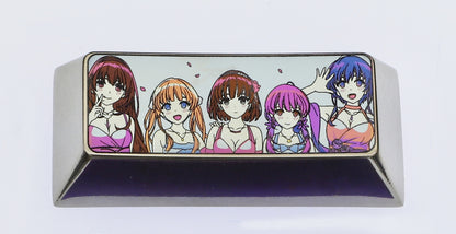 Pedestrian female lead, 1.75u, 2.25u titanium alloy personalized keycaps, metal personalized keycaps, keyboard decorative keycaps
