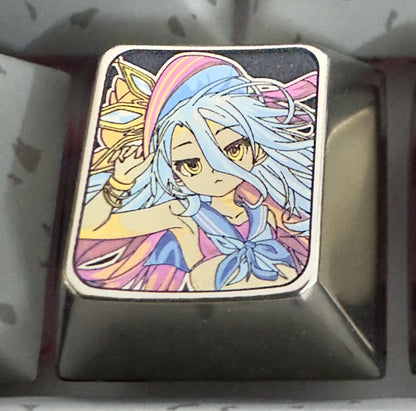 NO GAME NO LIFE， Titanium alloy carved metal personalized keycaps, mechanical keyboard decorative keycaps