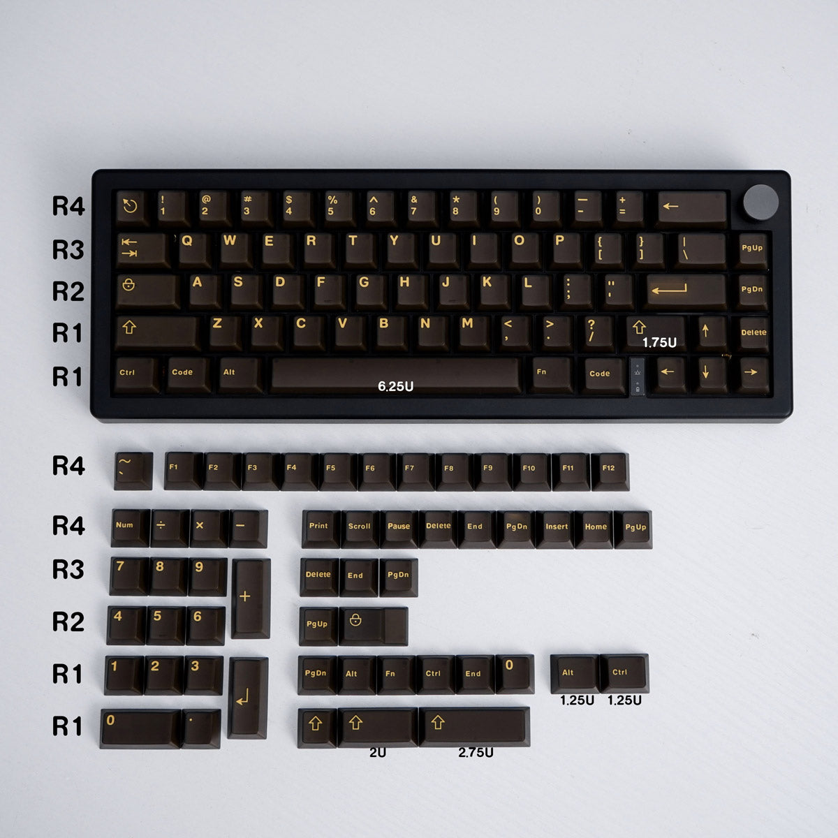 Semi transparent black gold/blue/black/blue/purple mechanical keyboard keycaps ABS two-color molding, original factory high