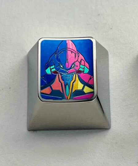 EVANGELION-01, colored titanium alloy keycaps, personalized keycaps, decorative keycaps