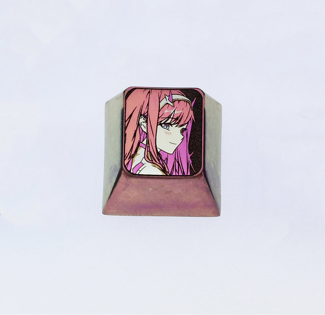 Darling Keyboard DARLING in the FRANXX 02, Colored titanium alloy 1U carved keycaps, pe ...