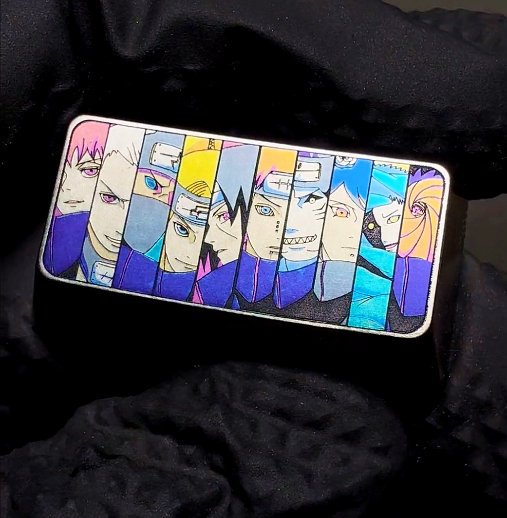Akatsuki,Full character colored titanium alloy keycaps, metal anodized color, 2U/Backspace key, personalized keycaps