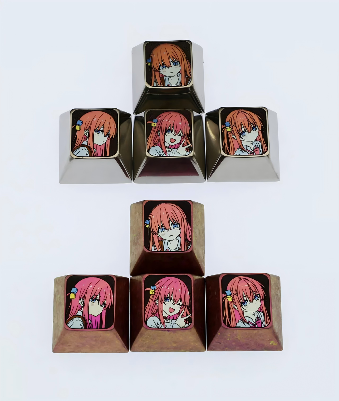 Bocchi The Rock!， Gotoh Hitori directional key set, titanium alloy personalized keycaps, keyboard decorative keycaps