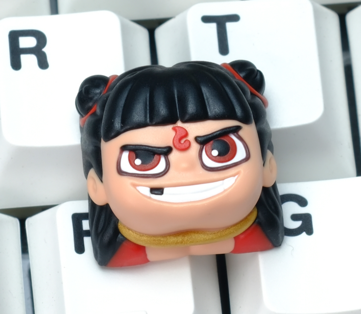 Ne Zha multi-color resin personalized keycaps, keyboard decorative keycaps, cartoon character keycaps