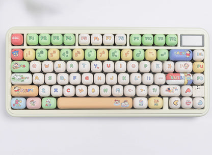 Crayon Shin chan keycaps MOG, MOA round height white cute MAC sublimation keycaps