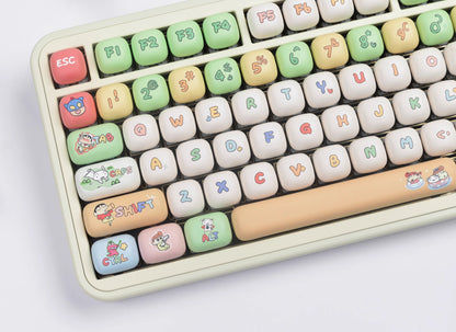 Crayon Shin chan keycaps MOG, MOA round height white cute MAC sublimation keycaps