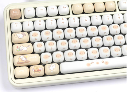 Round cat expression keycap MOG round height keycap cute heat sublimation personality set keycap