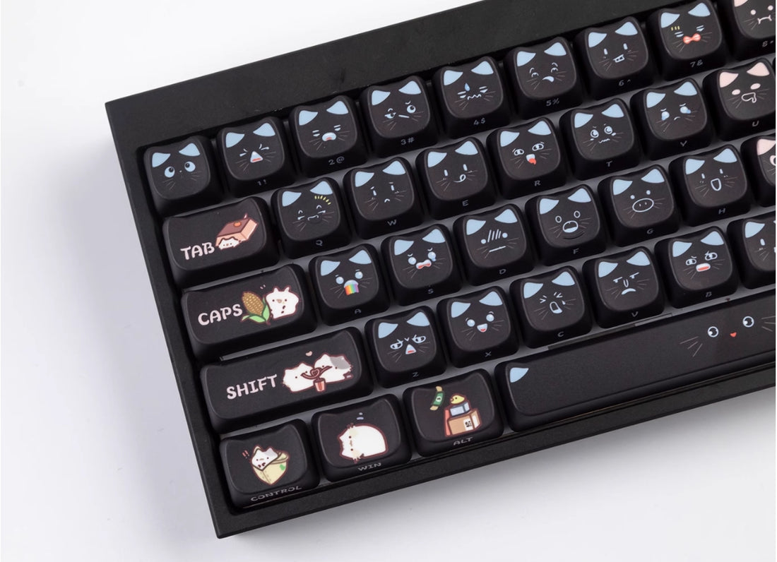 Black kitten keycap cute Cat&