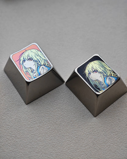 1U titanium alloy personalized keycaps, anime metal keycaps, keyboard decorative keycaps.