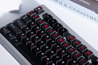 Naruto，Sharingan， 18 piece set of fully heat sublimated transparent caps, personalized keycap combination set
