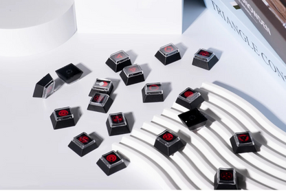 Naruto，Sharingan， 18 piece set of fully heat sublimated transparent caps, personalized keycap combination set