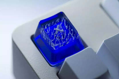 Airplane crossing the ocean creative personalized keycaps, Crystal drops of glue creative keycaps, artistic keycaps