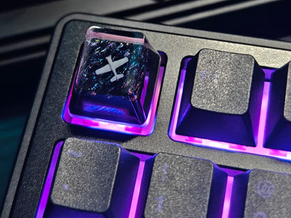 Airplane crossing the ocean creative personalized keycaps, Crystal drops of glue creative keycaps, artistic keycaps