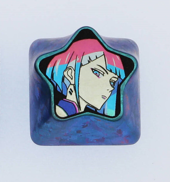 Cyberpunk Lucy Pentagram 1U Color Titanium Keycaps, Personalized Keycaps