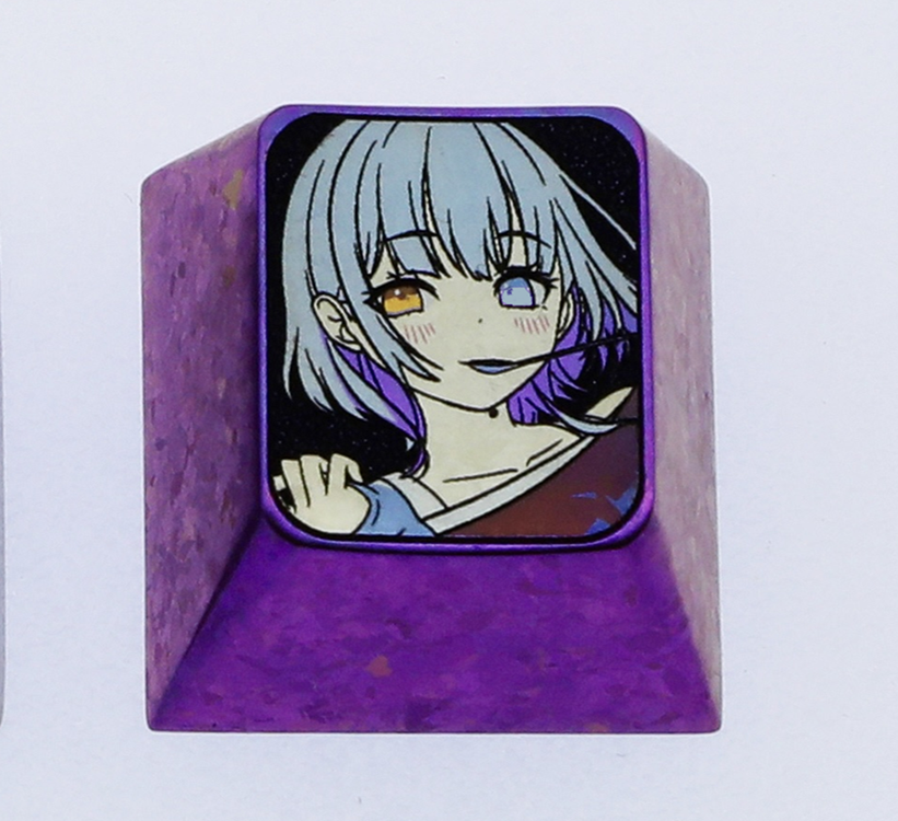 BanG Dream!  R ā na Kaname titanium alloy 1U metal personalized keycap, decorative keycap