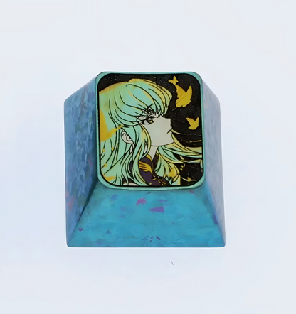 CODE GEASS Lelouch of the Rebellion, CC, Titanium alloy carving, Metal personalized keycaps, Mechanical keyboard decorative keycaps