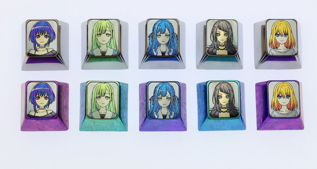 Ave Mujica 5 people, 1U titanium alloy carved keycaps, metal personalized keycaps, keyboard decorative art keycaps