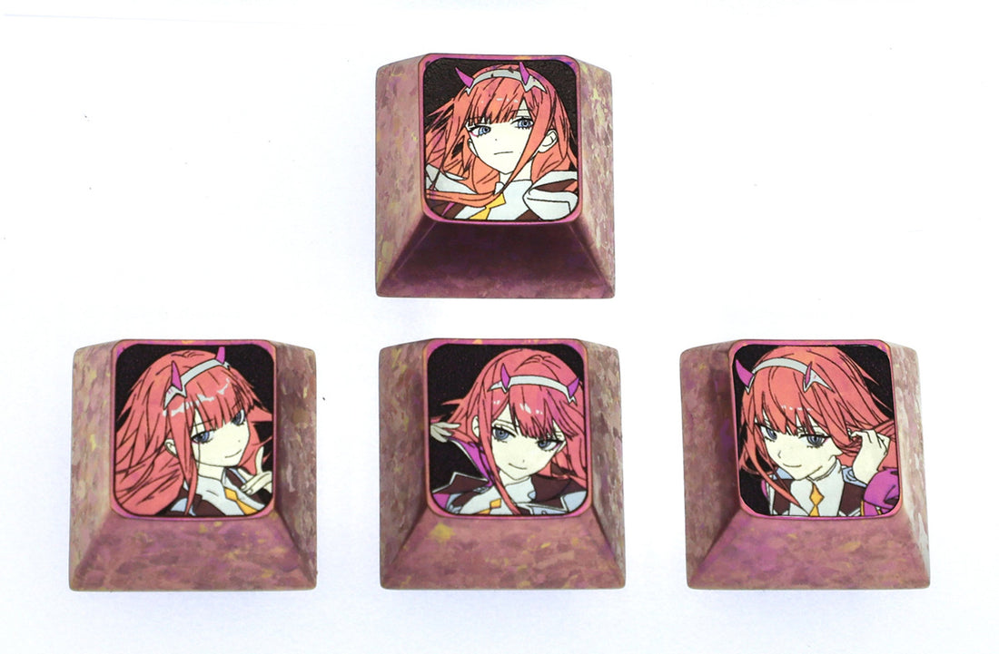 DARLING in the FRANXX， 02. Directional key set titanium alloy personalized keycaps, anime character decorative keycaps
