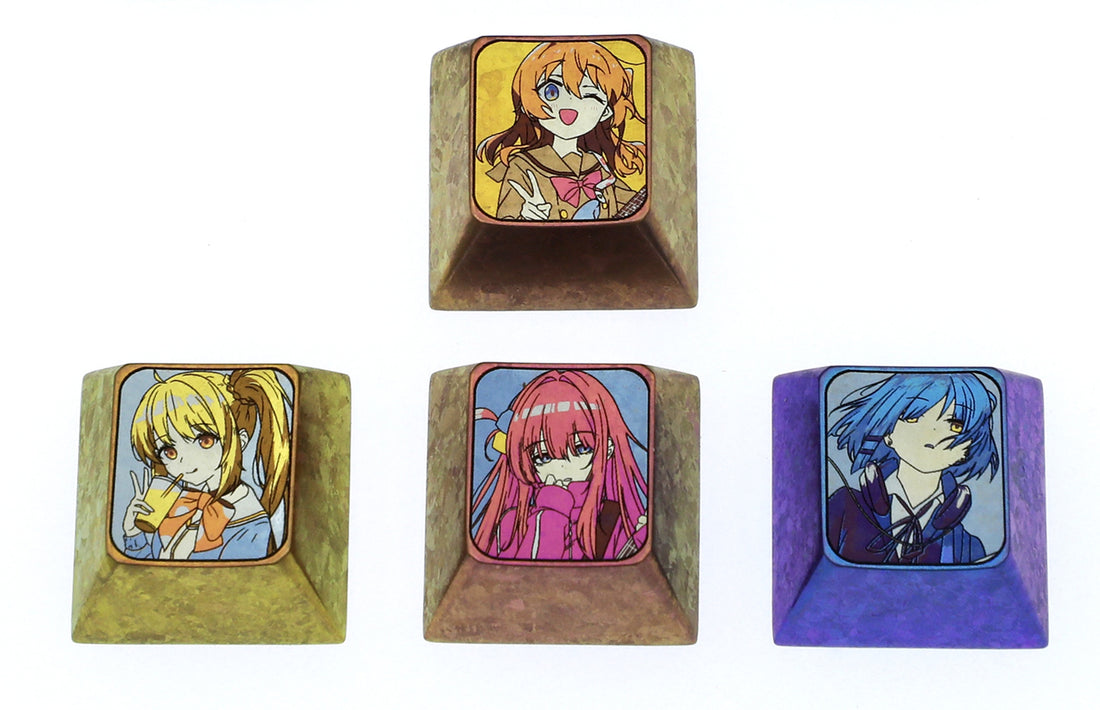 BOCCHI THE ROCK! Titanium alloy directional key combination set, metal decorative keycaps for anime music peripherals
