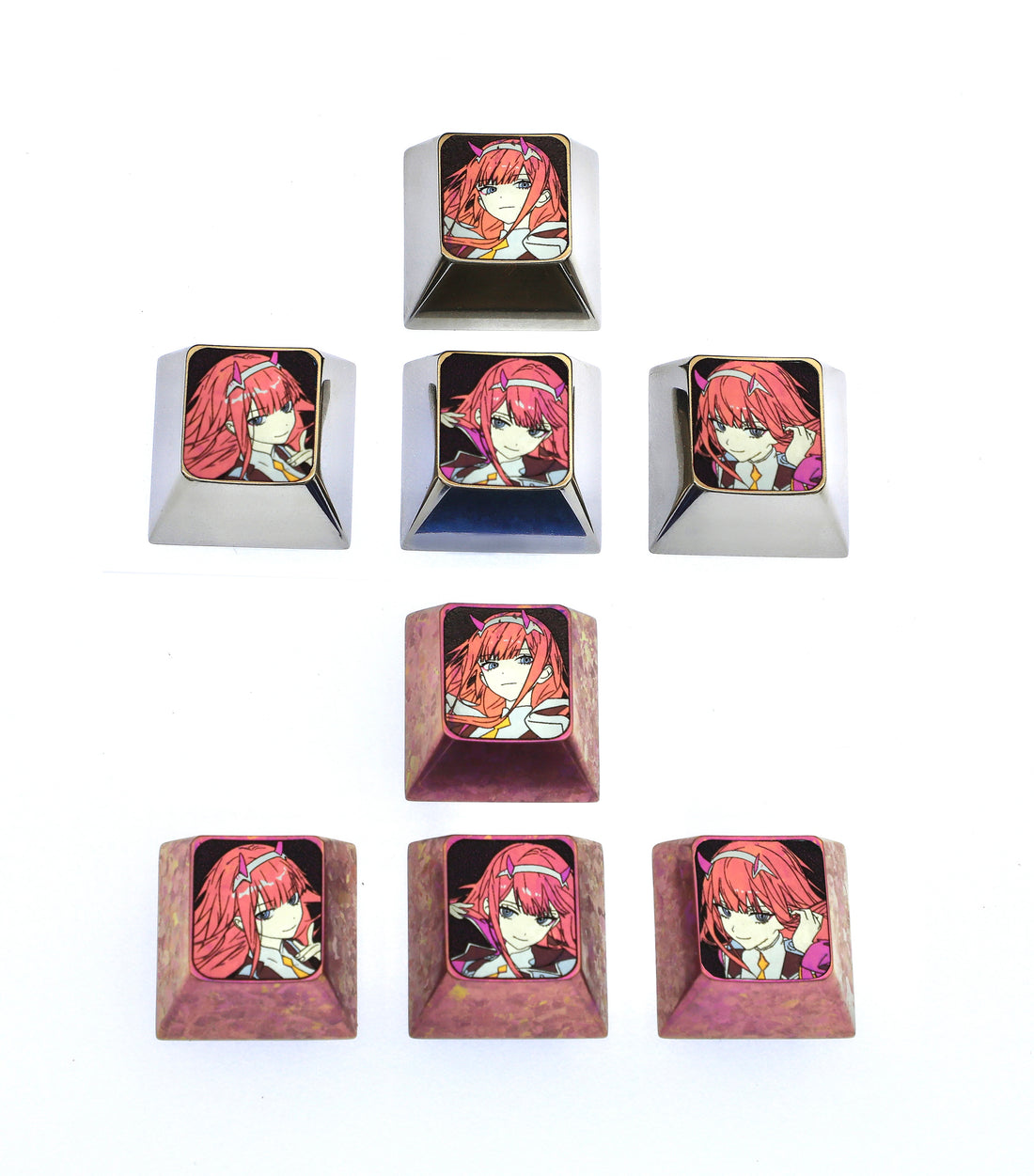 DARLING in the FRANXX， 02. Directional key set titanium alloy personalized keycaps, anime character decorative keycaps