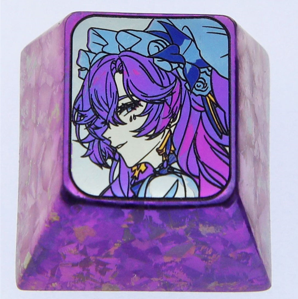 Cantarella， Two 1U titanium alloy personalized keycaps, metal decorati ...