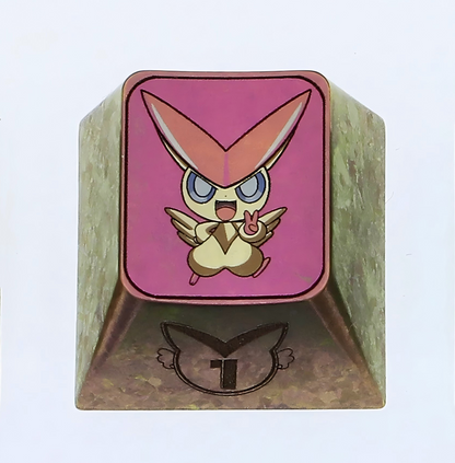 Pok é mon Titanium Alloy Carving Keycaps 1U Personalized Keycaps, Metal Decorative Keycaps, Anime Metal Art Keycaps
