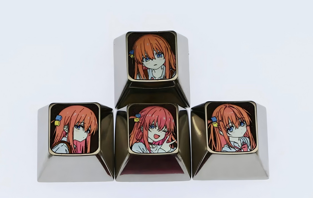Bocchi The Rock!， Gotoh Hitori directional key set, titanium alloy personalized keycaps, keyboard decorative keycaps
