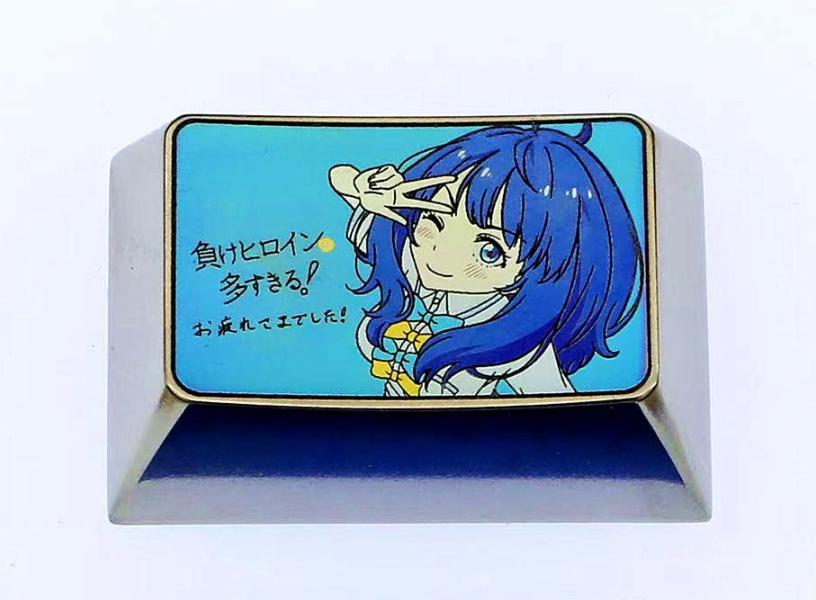 Yanami, 1.5U (tab) titanium alloy personalized keycaps, anime character decorative keycaps, metal art keycaps
